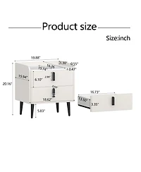 Streamdale Furniture Streamdale Gray Nightstand with Marble Top & 2 Drawers