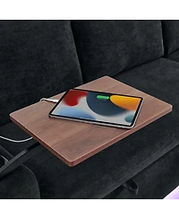 Streamdale Furniture Streamdale Chenille Pull-Out Sofa Bed w/ Table, Led, Usb & Cup Holders