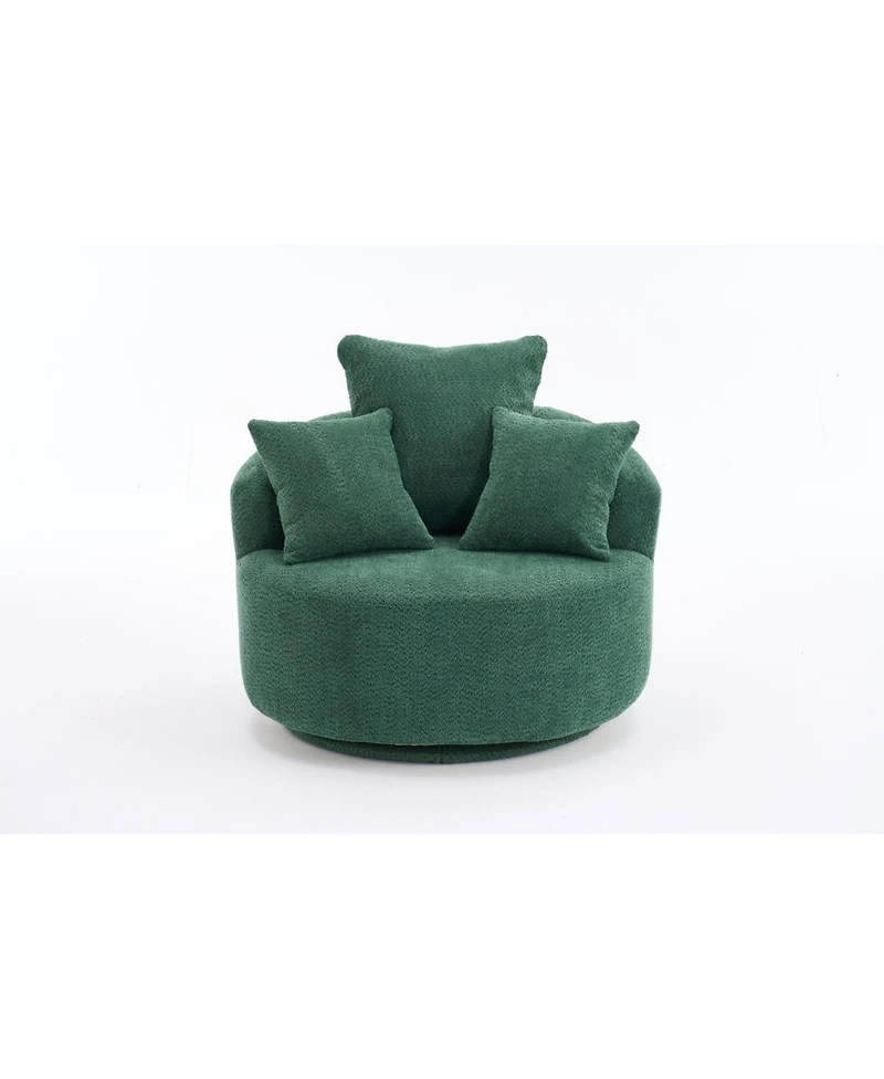 Streamdale Furniture Streamdale Swivel Barrel Accent Chair with Pillows