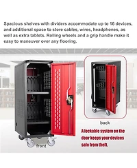 Streamdale Furniture 16 Bay Mobile Charging Cart for Chromebook/Tablet/Laptop.