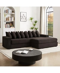 Streamdale Furniture Streamdale Corduroy L-Shaped Sectional Sofa with Chaise & Storage