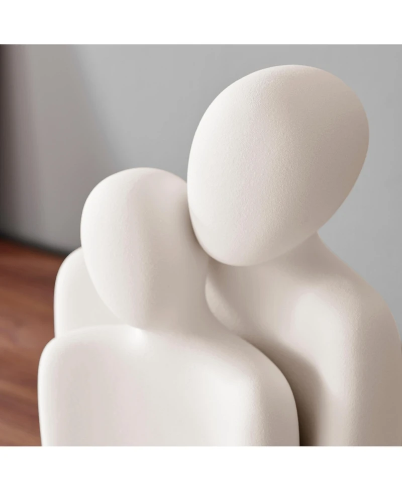 Danya B Hans White Nesting Two Piece Couple Matte Ceramic Sculpture Set