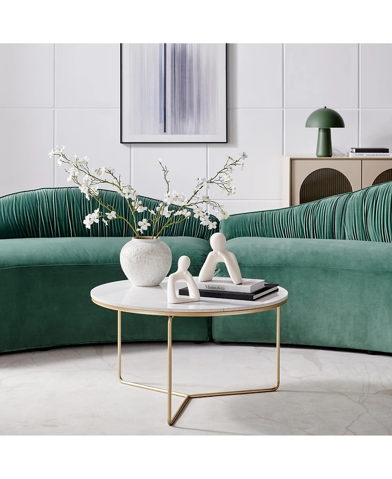 Danya B Hans Tanka White Two Piece Thinking Couple Matte Ceramic Sculpture Set