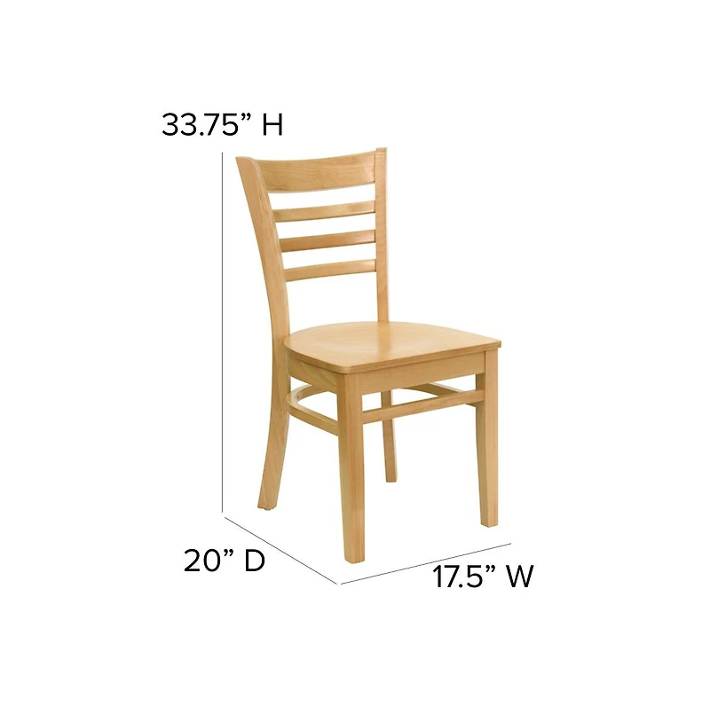 Emma+Oliver Ladder Back Wooden Restaurant Dining Chair