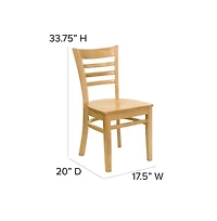Emma+Oliver Ladder Back Wooden Restaurant Dining Chair