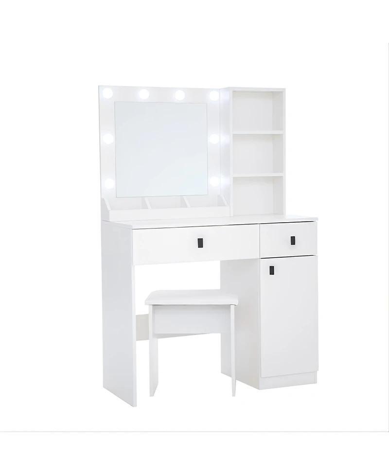 Streamdale Furniture Streamdale Vanity Desk with Adjustable Lights, Drawers & Storage
