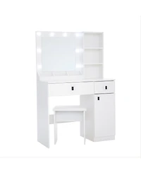 Streamdale Furniture Streamdale Vanity Desk with Adjustable Lights, Drawers & Storage