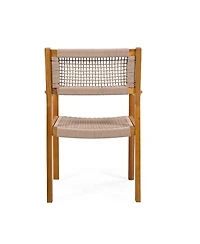 Streamdale Furniture Teak and Rope Dining Chairs (Set of 2) Sleek and Durable for Indoor or Outdoor Use