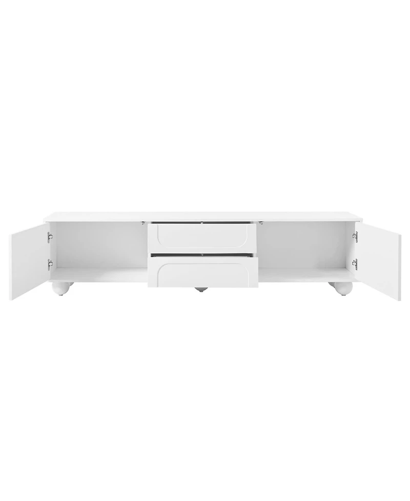 Streamdale Furniture Arched Door Tv Stand with Drawers for TVs up to 75", 5 Iron Legs