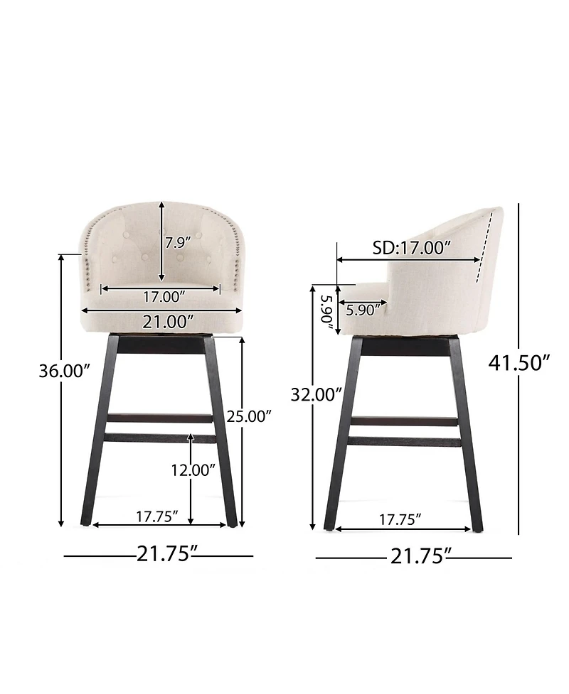 Streamdale Furniture 360 Degree Swivel Bar Stool with Stunning Nailhead Trim