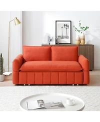 Streamdale Furniture Streamdale Sleeper Sofa Bed with Teddy Chaise - Orange