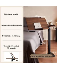 Streamdale Furniture Streamdale Overbed Rolling Laptop Stand with Wheels Height Adjustable Tray