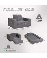 Aostirmotor Compression Dog Sofa Bed Modern Floor Couch With Pillow for Living Room Bedroom