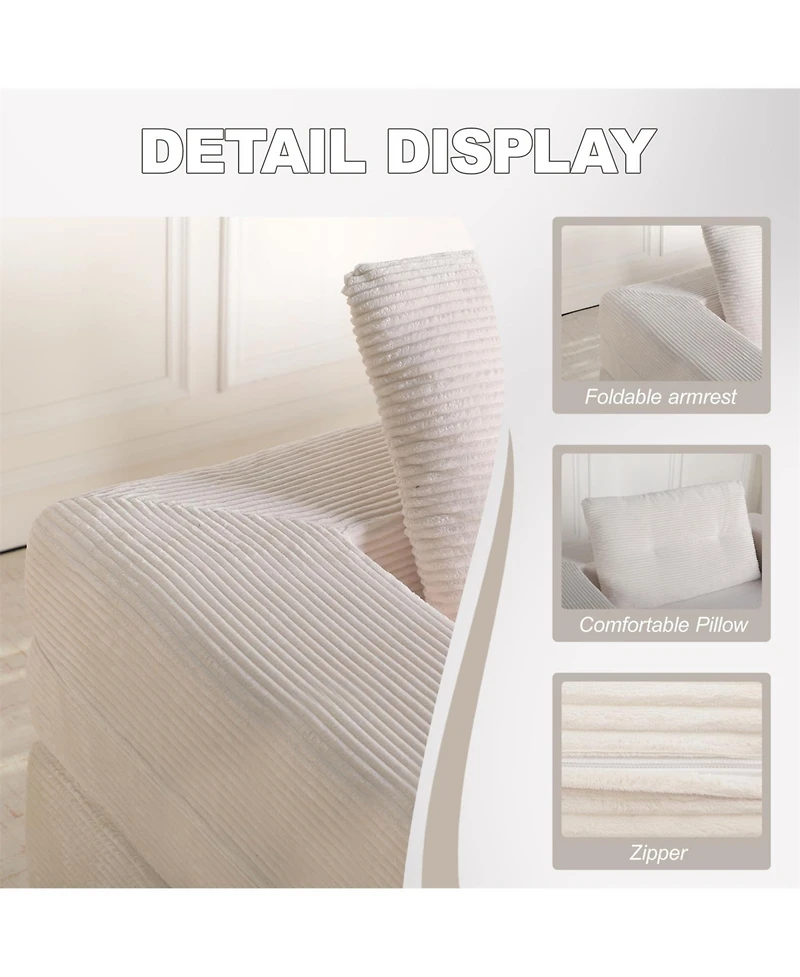 Aostirmotor Compression Dog Sofa Bed Modern Floor Couch With Pillow for Living Room Bedroom