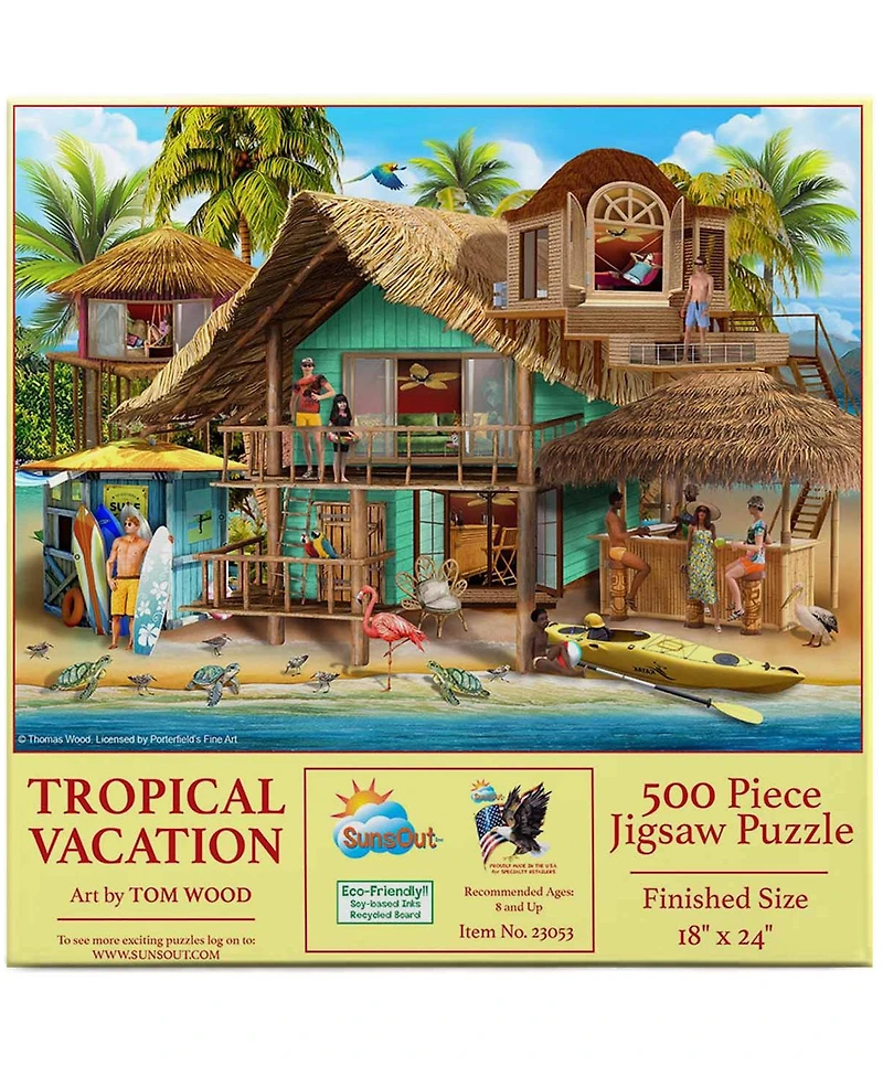 SunsOut Tropical Vacation 500 piece Jigsaw Puzzle for Adults