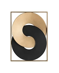 Danya B Gold and Black Intersecting Rings Mid-Century Modern Metal Wall Art