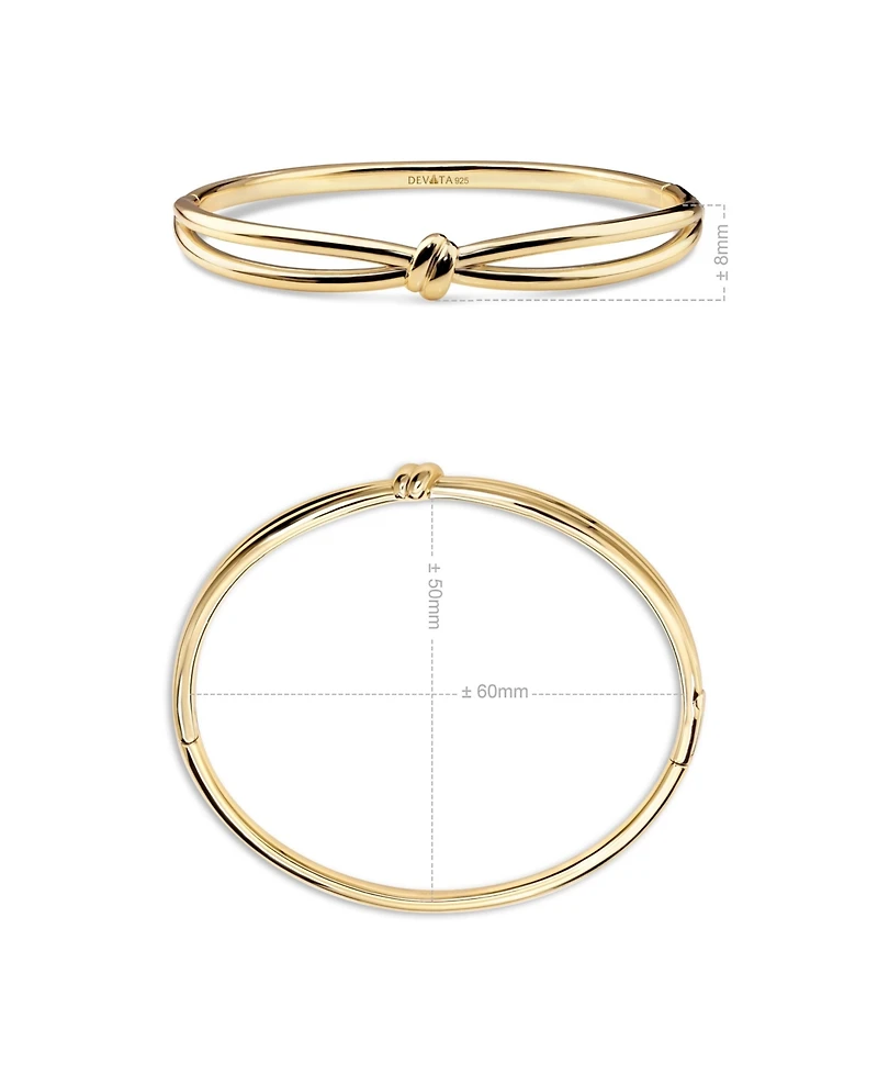 Devata Love Knot Bangle Bracelet in Gold Plated Sterling Silver