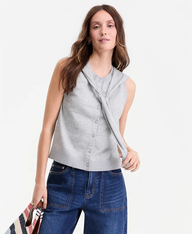 On 34th Women's Tie-Neck Sleeveless Sweater, Macy's Exclusive