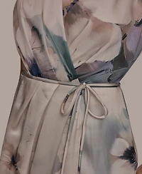 Donna Karan New York Women's Sleeveless Floral V-Neck Sheath Dress