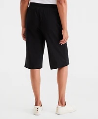 Style & Co Women's Mid Rise Sweatpant Bermuda Shorts, Created for Macy's