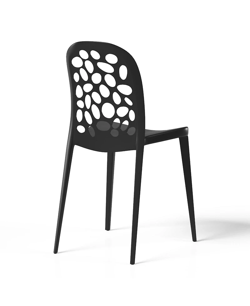 WestinTrends 3-Piece Outdoor Indoor Metal Patio Dining Table Set With Stackable Polypropylene Side Chairs