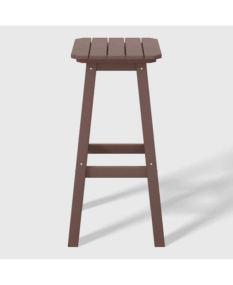 WestinTrends 29" Hdpe Outdoor Patio Square Backless Bar Stool