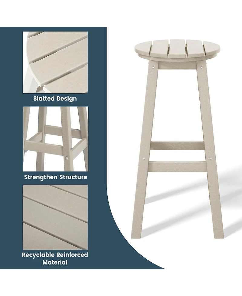 WestinTrends 29" Hdpe Outdoor Patio Round Bar Stool