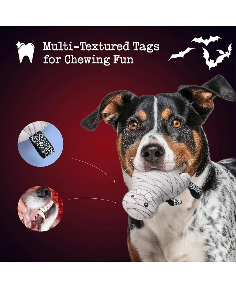 Fuzzwoof 10 Pack Halloween Party Squeaky Dog Toys, Bulk Plush Toys for Spooky Season, Tag/Chew/Fetch Toys, Halloween Gifts for Small to Medium Dogs