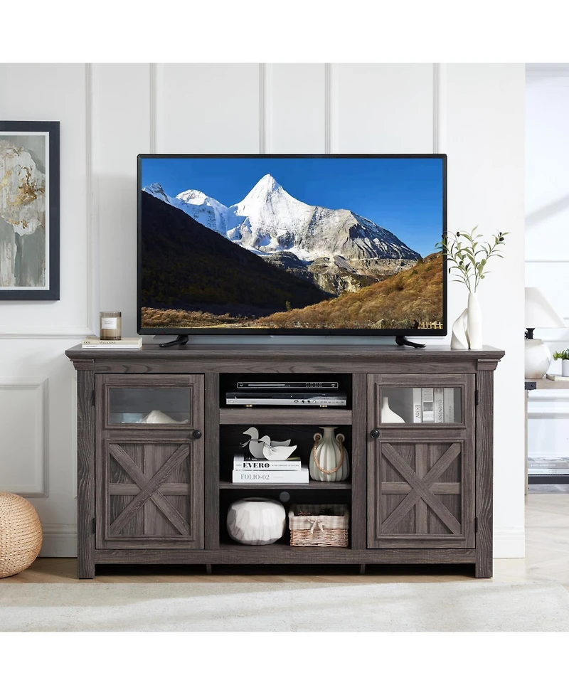 Streamdale Farmhouse Tv Stand, Modern Farmhouse Media Console, 60"W x 31"H