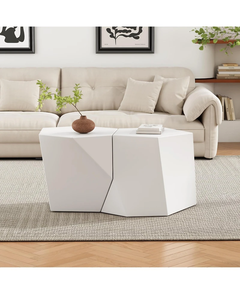 Streamdale Furniture Geometric Coffee Table Set - Modern Nesting Tables