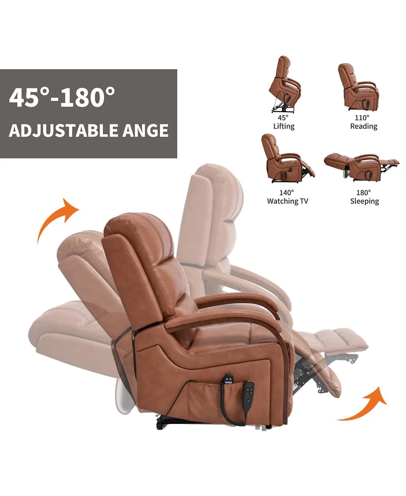 Streamdale Furniture Power Leatheraire Lift Recliner w/ Heat & Massage