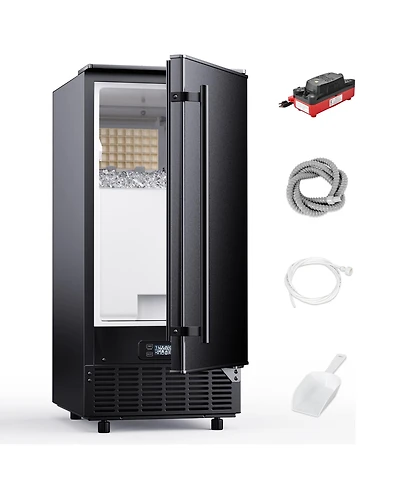 Euhomy 80-lb/Day Freestanding Cubed Ice Maker in Black with Auto-Cleaning