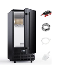 Euhomy 80-lb/Day Freestanding Cubed Ice Maker in Black with Auto-Cleaning