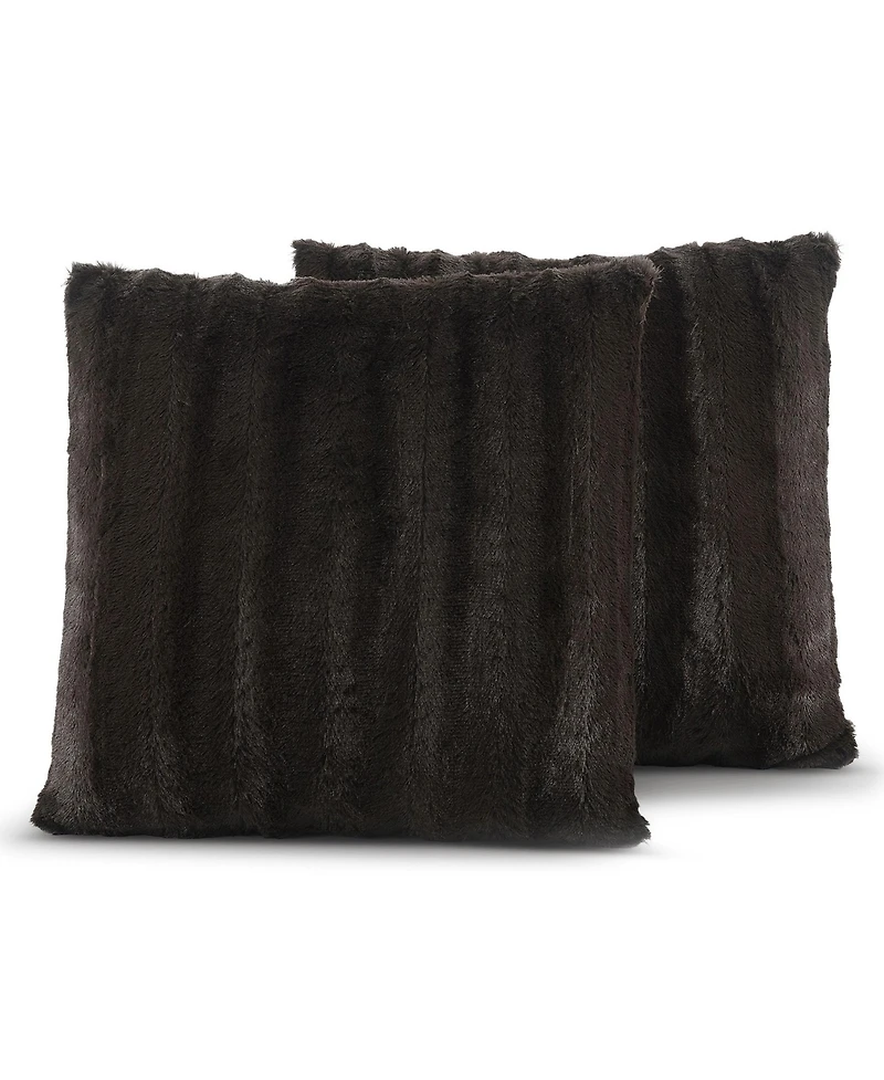 Cheer Collection Faux-Fur 2-Pack Decorative Pillows
