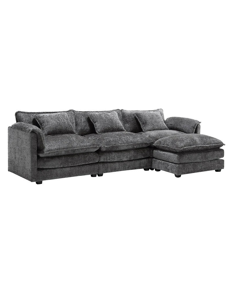 Streamdale Furniture Streamdale Oversized Sectional Cloud Couch, Modern Chenille L Shape, Ottoman & Memory Foam