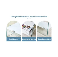 Streamdale Glass and Mdf Bedside Table with Drawers