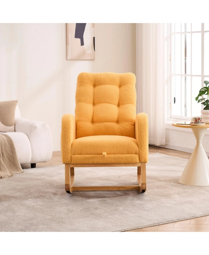 Streamdale Furniture Yellow Accent Rocking Chair with Footrest