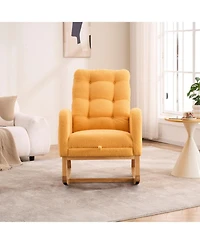 Streamdale Furniture Yellow Accent Rocking Chair with Footrest