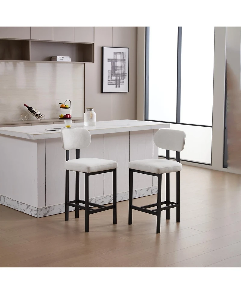 Streamdale Furniture Upholstered Counter Height Bar Stools - Set of 2