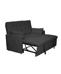 Streamdale Furniture 61" Fabric Sofa Bed with Storage Pockets & Adjustable Back