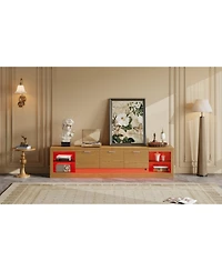 Streamdale Furniture 78" Modern Tv Stand with Cabinets & Open Shelves, Fits TVs up to 90