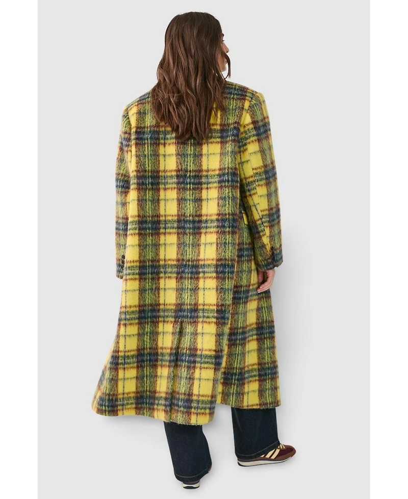 Nasty Gal Women's Checked Wool Blend Maxi Coat