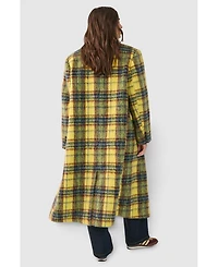 Nasty Gal Women's Checked Wool Blend Maxi Coat
