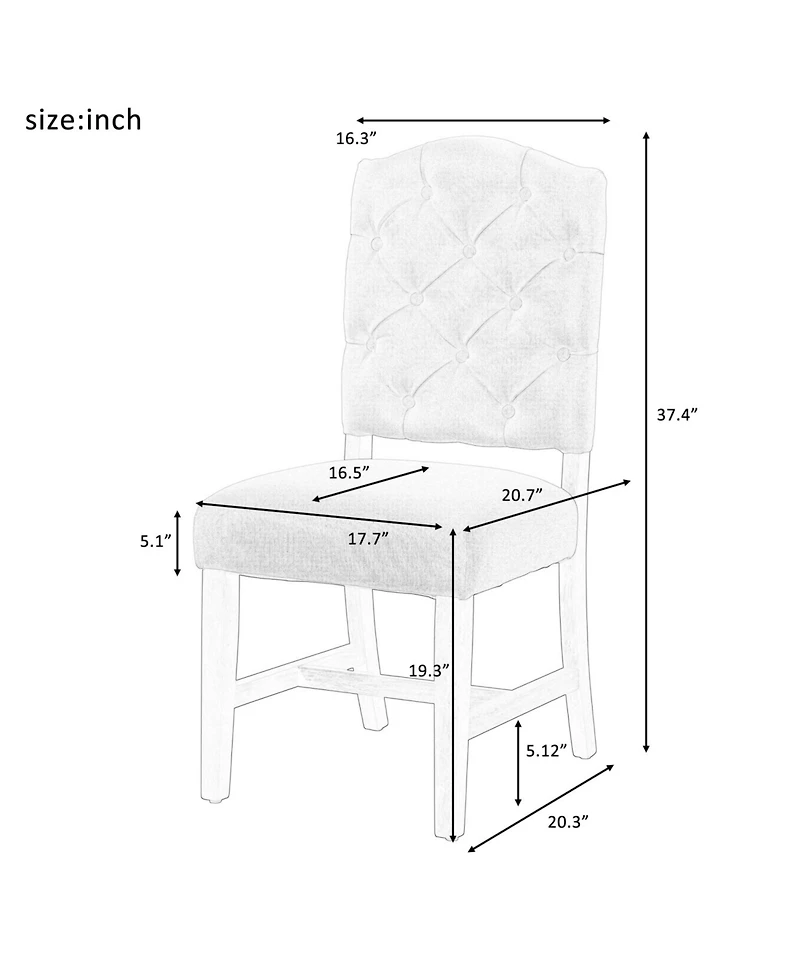 Streamdale Furniture Retro Style Dining Chair Set with 4 Upholstered Chairs for Room and Living (Espresso)