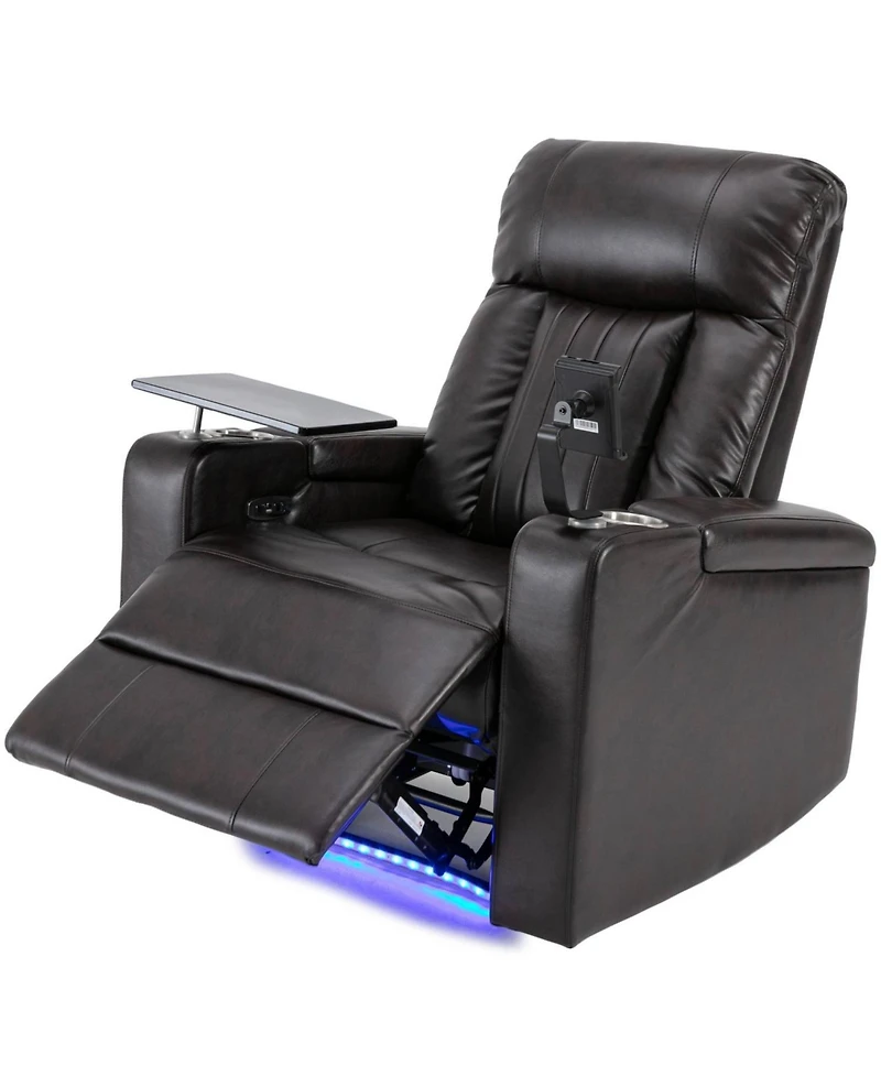 Streamdale Furniture Premium Power Recliner with Storage Arms, Cupholders, Swivel Tray Table and Cell Phone Stand