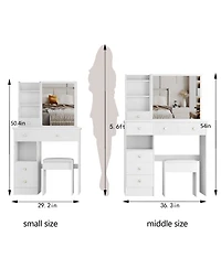 Streamdale Furniture Vanity Table with Mirror & Stool