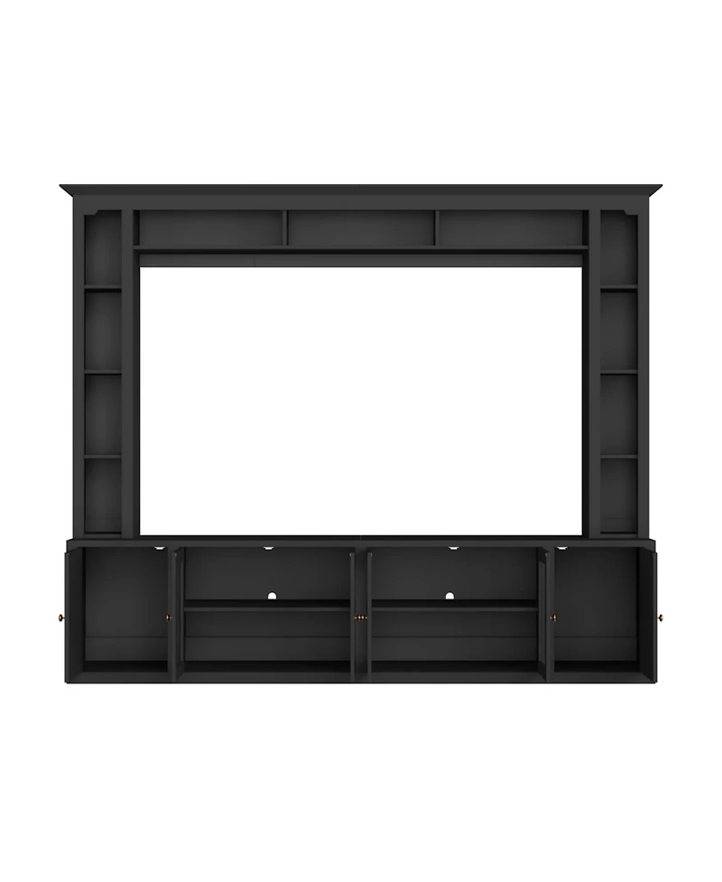 Streamdale Furniture Modern Entertainment Center Wall Unit - 80" Tv Stand, Black