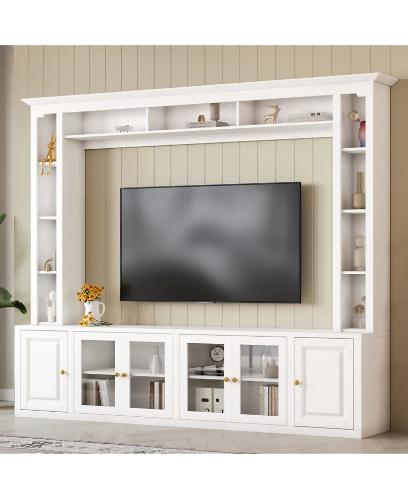 Streamdale Furniture Modern Entertainment Center Wall Unit - 80" Tv Stand, Black