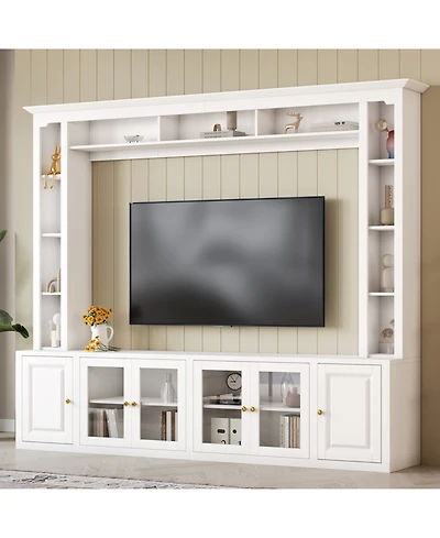 Streamdale Furniture Modern Entertainment Center Wall Unit - 80" Tv Stand, Black