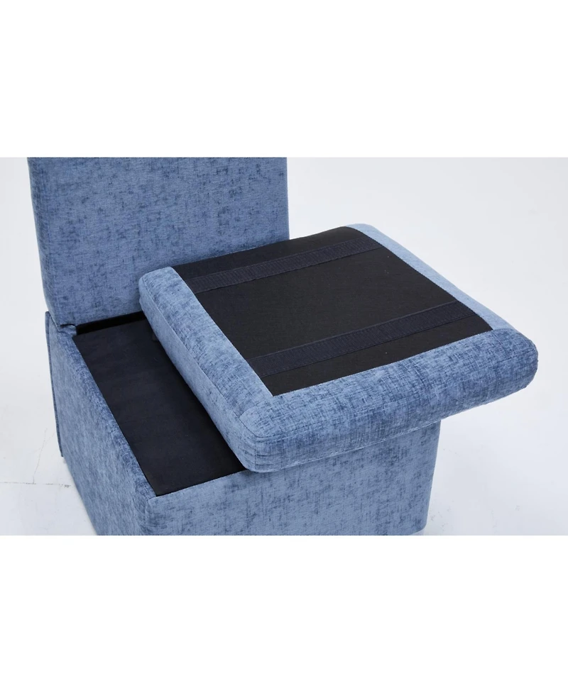 Streamdale Furniture Linen Upholstered Armless Dining Chair with Storage